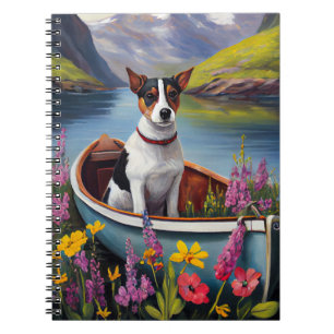 Rat Terrier auf einem Paddel: Ein landschaftliches Notizblock