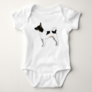 Rat Terrier Basic Rasse Silhouette Design Baby Strampler