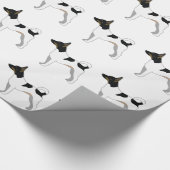 Rat Terrier Basic Rasse Silhouette Design Geschenkpapier (Ecke)