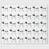 Rat Terrier Basic Rasse Silhouette Design Geschenkpapier (Flach)