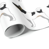 Rat Terrier Basic Rasse Silhouette Design Geschenkpapier (Rolleneckpunkt)