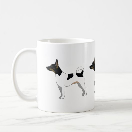 Rat Terrier Basic Rasse Silhouette Design Kaffeetasse (Links)