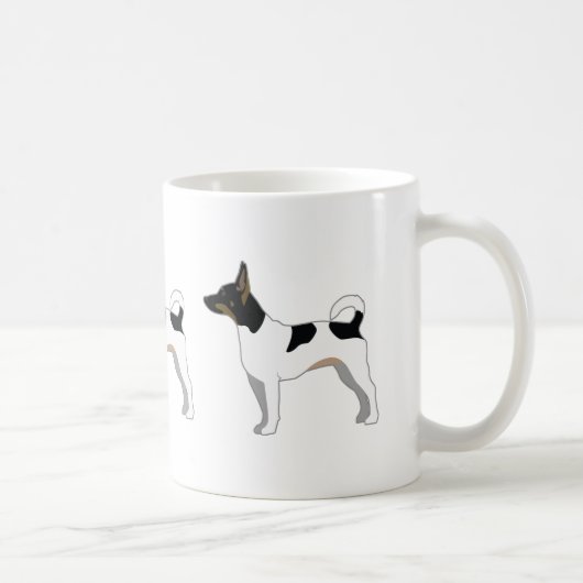 Rat Terrier Basic Rasse Silhouette Design Kaffeetasse (Rechts)