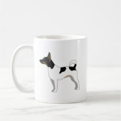 Rat Terrier Basic Rasse Silhouette Design Kaffeetasse (Links)