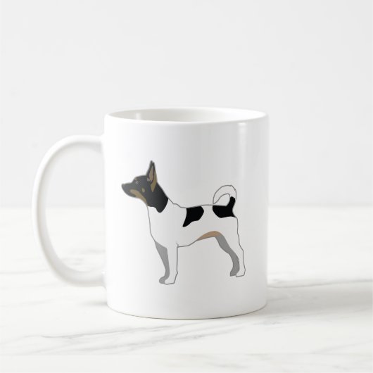 Rat Terrier Basic Rasse Silhouette Design Kaffeetasse (Links)