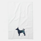 Rat Terrier Black Watercolor Hunde Silhouette Handtuch (Vertikal)