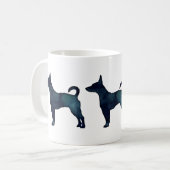 Rat Terrier Black Watercolor Silhouette Kaffeetasse (Vorderseite Links)