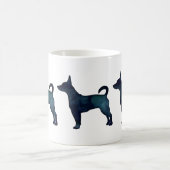 Rat Terrier Black Watercolor Silhouette Kaffeetasse (Mittel)