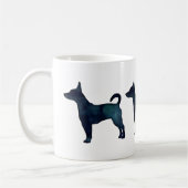 Rat Terrier Black Watercolor Silhouette Kaffeetasse (Links)