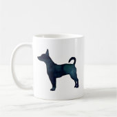 Rat Terrier Black Watercolor Silhouette Kaffeetasse (Links)