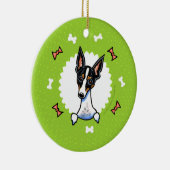 Rat Terrier Bones Weihnachtsfeier Keramikornament (Rechts)