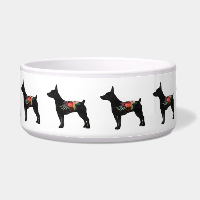 Rat Terrier CC Dog Boho Silhouette Napf (Vorderseite)