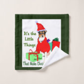 Rat Terrier Christmas Badhandtuch Set (Waschlappen)