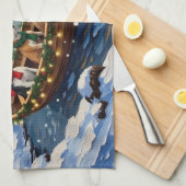 Rat Terrier Christmas Boat Holiday Geschirrtuch (Viertel Falte)