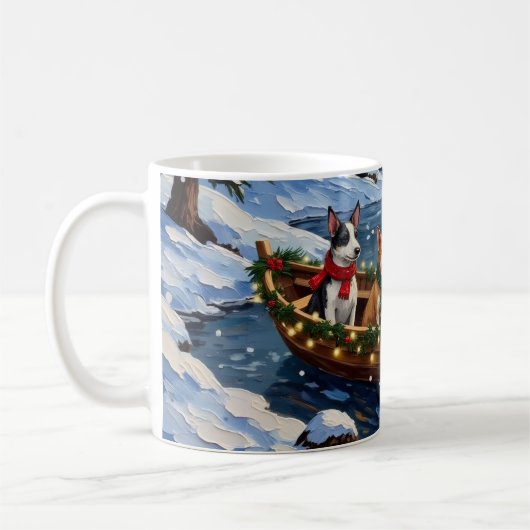 Rat Terrier Christmas Boat Holiday Kaffeetasse (Links)