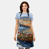 Rat Terrier Christmas Boat Holiday Schürze (Getragen)