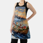 Rat Terrier Christmas Boat Holiday Schürze (InSitu)