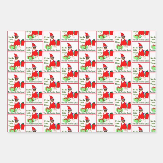 Rat Terrier Christmas Geschenkpapier Set (Vorderseite 3)