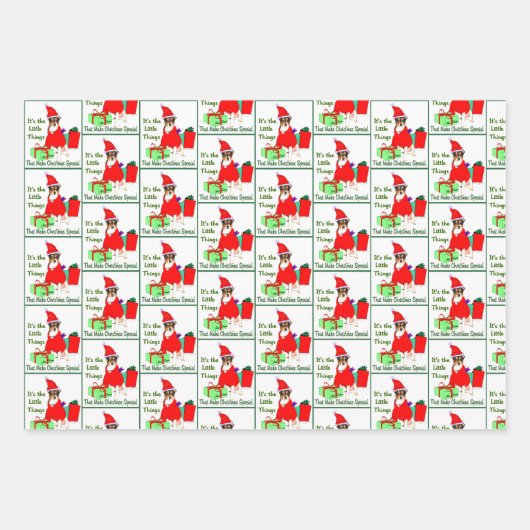Rat Terrier Christmas Geschenkpapier Set (Vorderseite 2)