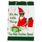 Rat Terrier Christmas Mittlere Geschenktüte (Rückseite)