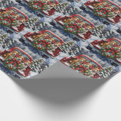 Rat Terrier Christmas Red Truck Holiday Geschenkpapier (Ecke)