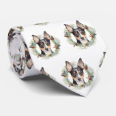 Rat Terrier Christmas Wreath Festive Pup Krawatte (Gerollt)