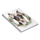 Rat Terrier Christmas Wreath Festive Pup Notizblock (Rechte Seite)