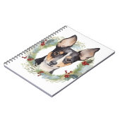 Rat Terrier Christmas Wreath Festive Pup Notizblock (Linke Seite)