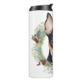 Rat Terrier Christmas Wreath Festive Pup Thermosbecher (Nach links gedreht)