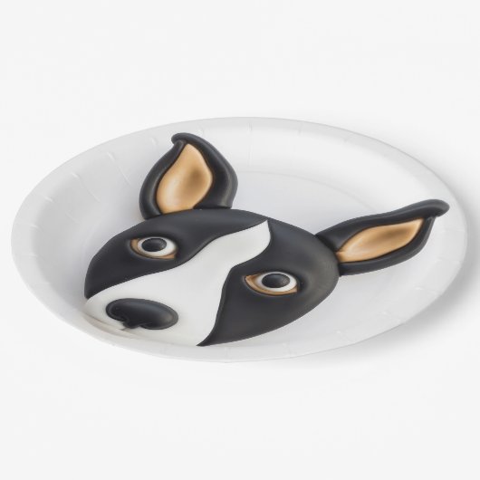 Rat Terrier Dog 3D Inspiriert Pappteller (Schrägansicht)