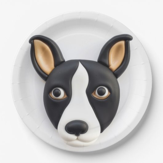Rat Terrier Dog 3D Inspiriert Pappteller (Vorderseite)