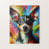 Rat Terrier Dog Acrylic Print | Farblich | Lebhaft Puzzle (Vertikal)