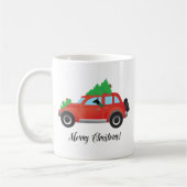 Rat Terrier Dog Autofahren ein Weihnachtswagen Kaffeetasse (Links)