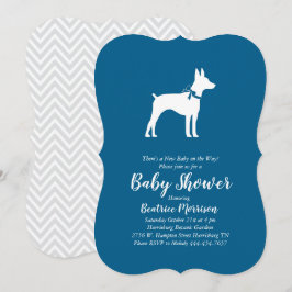 Rat Terrier Dog Baby Shower Blue Boy Einladung
