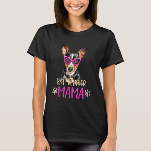 Rat Terrier Dog Breed Mama Niedliche Welpenmutter T-Shirt (Vorderseite)