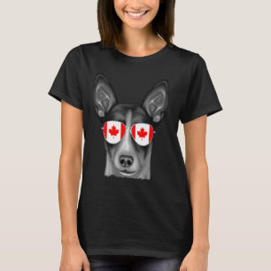 Rat Terrier Dog Canada Flag Sonnenbrille T-Shirt
