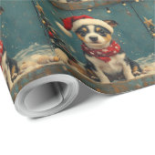 Rat Terrier Dog Christmas Vintag Beach Geschenkpapier (Rolleneckpunkt)