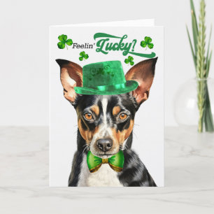 Rat Terrier Dog Feelin' Lucky St Patrick's Day Feiertagskarte