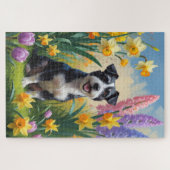Rat Terrier Dog Frühlingsblumen Malerei Puzzle (Horizontal)