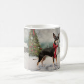 Rat Terrier Dog im Schnee Weihnachten Kaffeetasse (VorderseiteRechts)