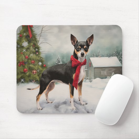 Rat Terrier Dog im Schnee Weihnachten Mousepad (Mit Mouse)