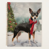 Rat Terrier Dog im Schnee Weihnachten Planer (Vorderseite)