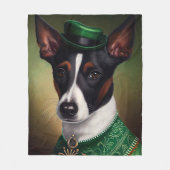 Rat Terrier Dog in St. Patrick's Day Dress Fleecedecke (Vorderseite)