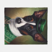 Rat Terrier Dog in St. Patrick's Day Dress Fleecedecke (Vorderseite (Horizontal))