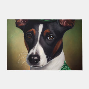 Rat Terrier Dog in St. Patrick's Day Dress Fußmatte