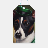 Rat Terrier Dog in St. Patrick's Day Dress Geschenkanhänger (Rückseite)