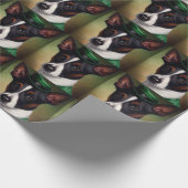 Rat Terrier Dog in St. Patrick's Day Dress Geschenkpapier (Ecke)