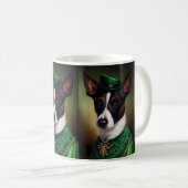 Rat Terrier Dog in St. Patrick's Day Dress Kaffeetasse (VorderseiteRechts)
