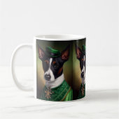 Rat Terrier Dog in St. Patrick's Day Dress Kaffeetasse (Links)