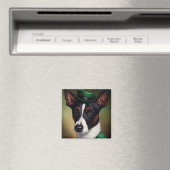 Rat Terrier Dog in St. Patrick's Day Dress Magnet (In Situ (Geschirrspüler))